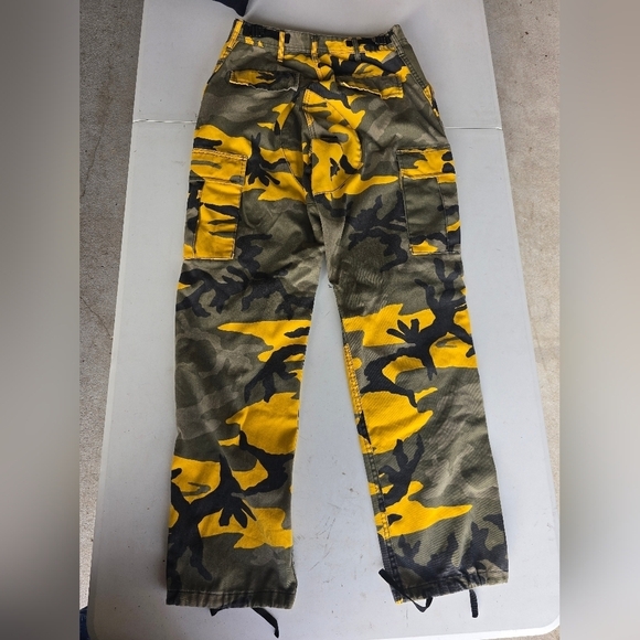 Rothco Cargo Camouflag Pants Men Regular Yellow Stinger Surplus Drawstring 27x30 - Picture 11 of 13